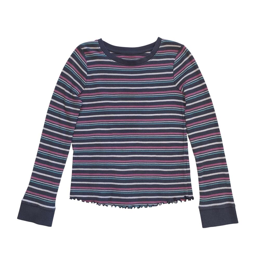 Cat & Jack Girls Striped Long Sleeve Tee, 60% Cotton, Medium (7/8)